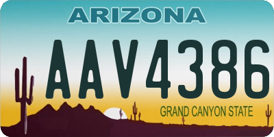 AZ license plate AAV4386