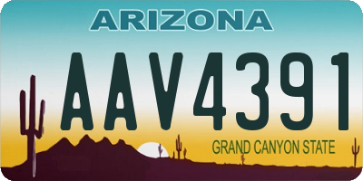 AZ license plate AAV4391