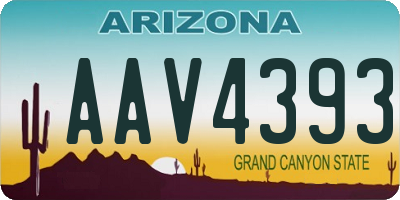 AZ license plate AAV4393