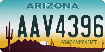 AZ license plate AAV4396