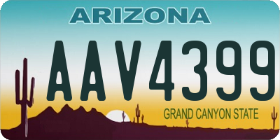 AZ license plate AAV4399