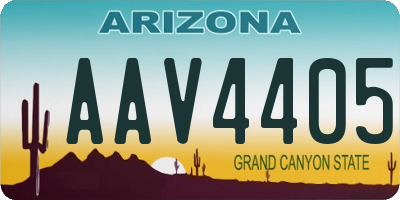 AZ license plate AAV4405