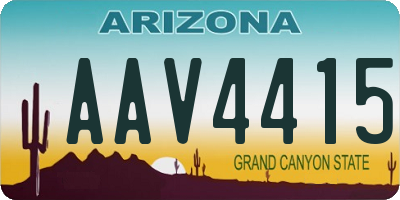 AZ license plate AAV4415