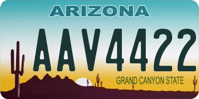 AZ license plate AAV4422