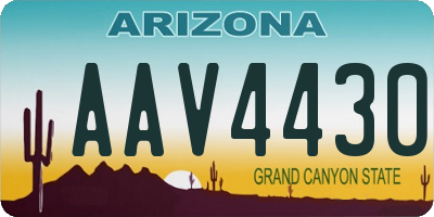 AZ license plate AAV4430