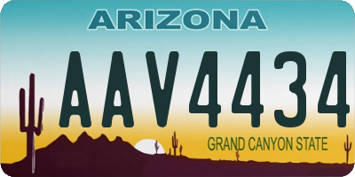 AZ license plate AAV4434