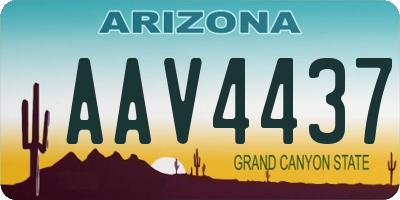 AZ license plate AAV4437