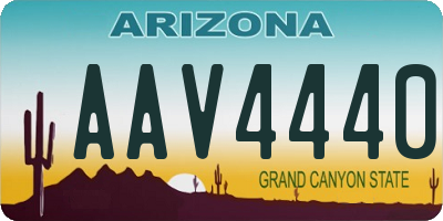 AZ license plate AAV4440