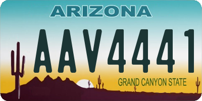 AZ license plate AAV4441