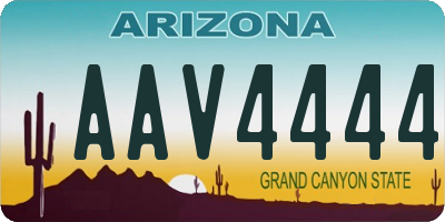 AZ license plate AAV4444