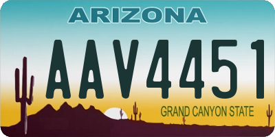 AZ license plate AAV4451