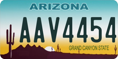 AZ license plate AAV4454