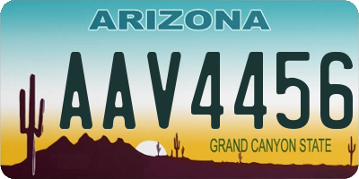 AZ license plate AAV4456