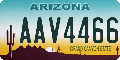 AZ license plate AAV4466