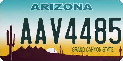 AZ license plate AAV4485