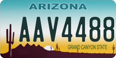 AZ license plate AAV4488