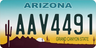 AZ license plate AAV4491
