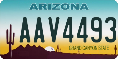 AZ license plate AAV4493