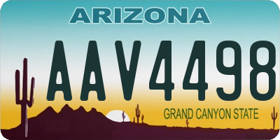 AZ license plate AAV4498