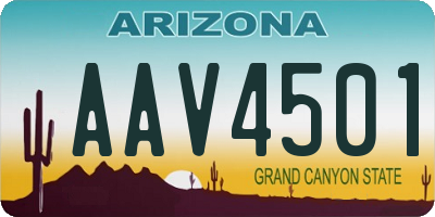 AZ license plate AAV4501