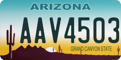 AZ license plate AAV4503