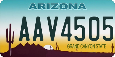 AZ license plate AAV4505