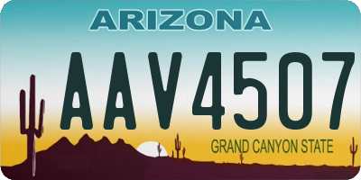 AZ license plate AAV4507