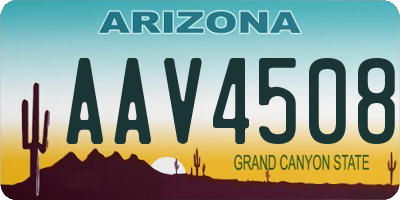 AZ license plate AAV4508