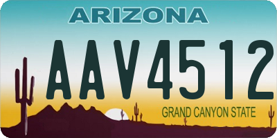 AZ license plate AAV4512