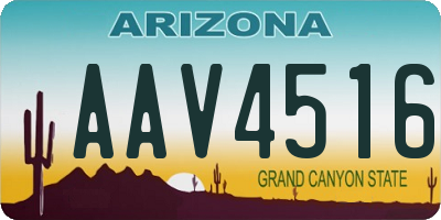 AZ license plate AAV4516