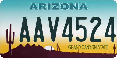 AZ license plate AAV4524
