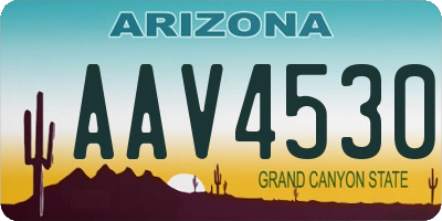 AZ license plate AAV4530