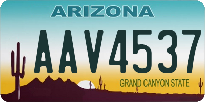 AZ license plate AAV4537