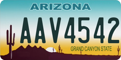 AZ license plate AAV4542