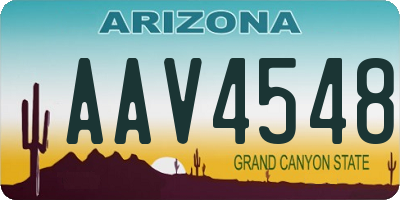 AZ license plate AAV4548