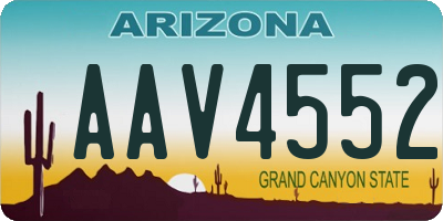 AZ license plate AAV4552
