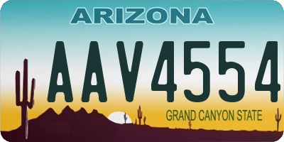 AZ license plate AAV4554