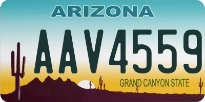 AZ license plate AAV4559