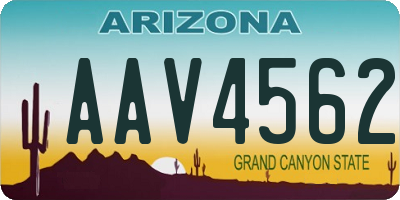 AZ license plate AAV4562