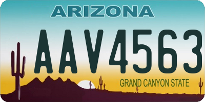 AZ license plate AAV4563