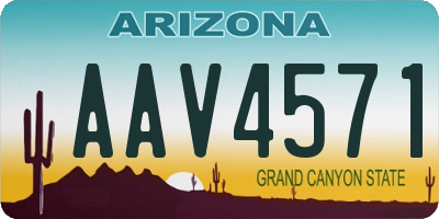 AZ license plate AAV4571