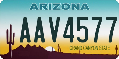AZ license plate AAV4577