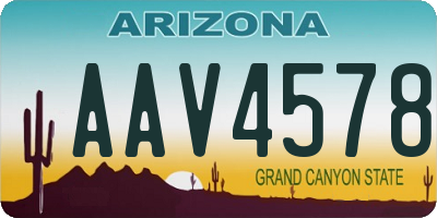 AZ license plate AAV4578