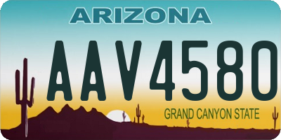 AZ license plate AAV4580