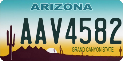 AZ license plate AAV4582