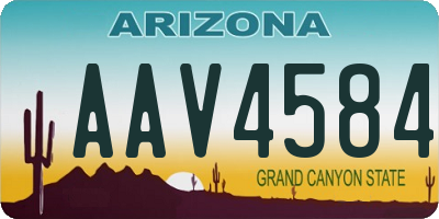 AZ license plate AAV4584
