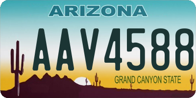 AZ license plate AAV4588