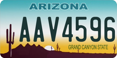 AZ license plate AAV4596