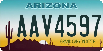 AZ license plate AAV4597
