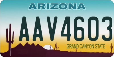 AZ license plate AAV4603